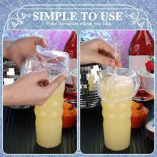 QY 50 Pcs Disposable Cup Covers For Drinks Safety Plastic Drink Covers For Alcohol Protection Wine Beverage Bar Club Banquet Party Supplies Clear  2216 - Trong sáng - Xem 3
