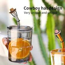 QY4 Pcs Straw Cover Cap For Stanley Cup Cowboy Hat Straw Toppers Compatible With Stanley 3040 Oz Tumbler Silicone Straw Cover Cap Accessories For Man Woman Gift4 Colors2216 - 顏色 - 查看 3