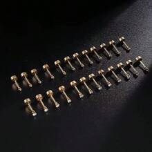 SENLANSP 6 Paar/12 Paar 2mm Micro CZ/kugelförmige Ohrringe mit Flachrücken, geeignet für Frauen und Männer, Edelstahl hypoallergene Ohrringe, bequeme Schraubverschluss Ohrknorpel Ohrringe