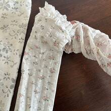 1 peça mangas de braço femininas com estampa floral pequena, mangas de braço com renda e gelo, mangas de braço respiráveis de malha para primavera e verão