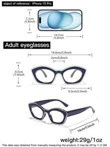 1/2/3 pares de gafas de lectura de moda ligeras con montura de ojo de gato de colores en bloque acrílico para mujer, adecuadas para lectura diaria y transporte - Multicolor - Ver 10