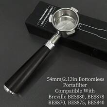 1 porta-filtro sem fundo de 54 mm compatível com máquinas Breville Barista Series e Breville de 54 mm (cesta de filtro incluída) - Multicolorido - Ver 17