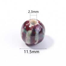 1 pieza Abalorios de calabaza de cerámica con rayas vintage, adecuados para hacer pulseras, collares, encantos de teléfono, joyería hecha a mano DIY, para primavera/verano