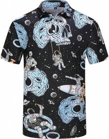 Mens Polo Shirts Funny Golf Shirt For Men Short Sleeve Performance Moisture Wicking Dry Fit Golf Polo Shirts For Men