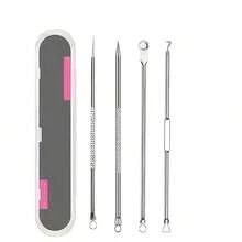 1pc Stainless Steel Blackhead Remover Tool Set - Dual-Head Blackhead Extractor Set - Fragrance-Free Acne Removal Device For Neutral Skin - Acne & Blemish Removal Tool (1 Set) Face Cleansing, Facial Brush, Storage Bag, Organizer Box, Container - Multiple Specifications - View 7