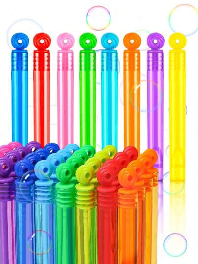 60pcs Mini Handheld Bubble Wands, Colorful Bubble Test Tubes, Small Toys For Events & Parties (Bubble Liquid Not Included)
