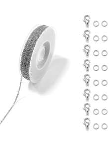 1/6/8 Rolls 3 Meters Long Chain Kit, Includes Jump Rings, Lobster Clasps And Open Rings, Suitable For Making Bracelets, Earrings And Necklaces. 2mm Wide Chain, Jewelry Making Supplies. 8 Colors Available - Multicolor - View 13
