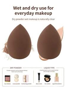 4pcs/Set Makeup Sponge Applicator, Non-Latex Drifting Bottle Powder Puff, Dry & Wet Dual-Use Makeup Sponge - Multicolor - View 4