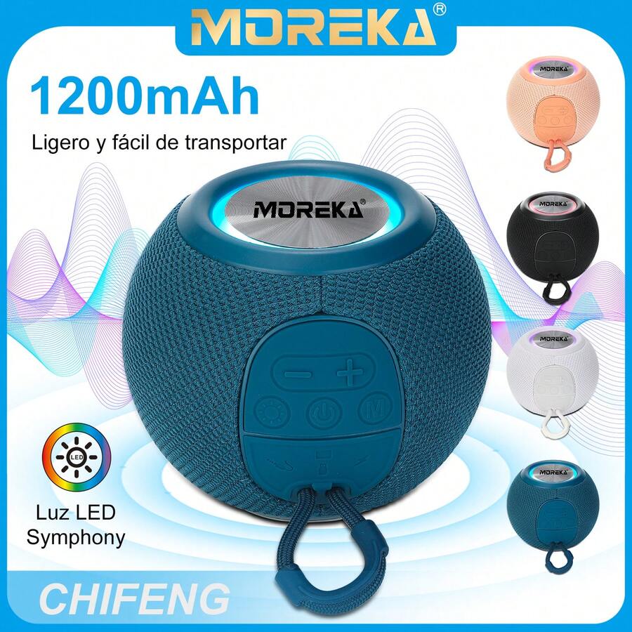 MOREKA Altavoz Bluetooth inalámbrico portátil, exquisito y compacto - Azul - Ver 1
