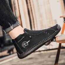 Low-Top, Pure Handcrafted Men's Casual Business Shoes And Outdoor Sports Shoes - màu đen - Xem 8