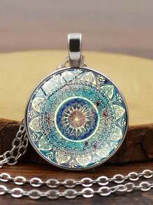 1 件复古曼陀罗宝石瑜伽时间项链 - 彩色 - 查看 5