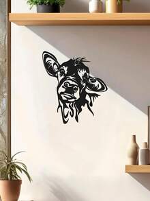 1 peça de arte de parede de vaca de metal para pendurar, decoração de parede de vaca preta, placa para casa, adequada para decoração de parede de cozinha de fazenda em cafeterias, decoração de parede clássica e aconchegante de animal de metal, escultura suspensa para ambientes internos/externos, presente perfeito para inauguração de casa