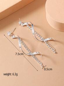 1 Pair Fashionable & Versatile Spiral Pendant Earrings For Women