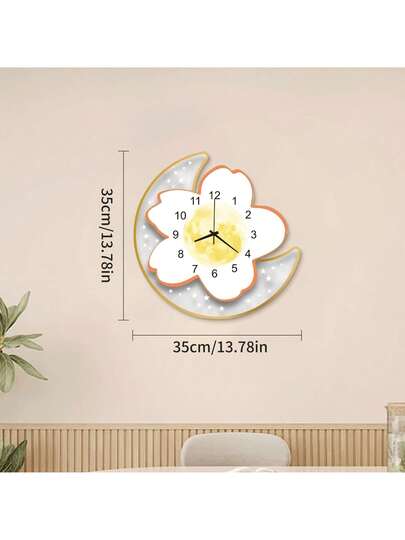 1pc Silent Non Ticking Moderne Full Moon Wand Clock, Battery Operated Living Room, Bedroom, Kitchen, Office, Gym, Home ,Home ,Room Birthday Graduation Klok Bedroom Dormitory Back To School view 8