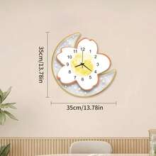 1 件静音无滴答现代满月挂钟，电池供电，适用于客厅、卧室、厨房、办公室、健身房、家居装饰、家居装饰、房间装饰