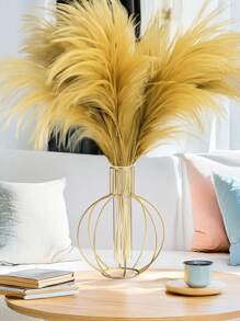 1 Stück moderne industrielle Metallvase mit goldenem geometrischen Maschenunterteil, nordischer minimalistischer Wohndekoration für Wohnzimmer/Hochzeit/Büro, rustikale Tischdekoration als Geschenk für Weihnachten, Einweihungsparty, Raumdekoration, Blumenvase, Glasvase