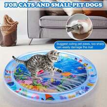 (1pc, 25.59in/39.37in) Upgraded Thicker Water Sensor Cat Toy Mat + Air Pump. Interactive Cool Comfortable Thicker Pet Water Sensitive Mat, Fish Water Sensitive Mat For Pet Play, Dual Charging PVC Pet Play Mat