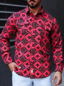 Camisa VAQUERA Manga Larga para Hombre de corte Slim roja - Rojo - Ver 2