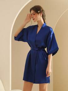 Women's Silk Nightgown Wedding Dressing Robe Lightweight Cardigan Robe Bridal Morning Robe Friend's Robe, Suitable For Home And Hotel Wear.