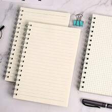 1pc 80 Sheets A5/B5/A4 Coil Notebook, Extra Thick Student Notepad, Minimalist Large Lined Notebook, Portable Writing Diary - Clear - View 7