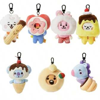 Cosplay Series Anime Figures Kawaii New Kpop Cartoon 10cm Dessert Series Rj Cooky Plush Keychain Cute Cartoon Cosplay Cake Plush Pendant Doll Toys Bag Hanging Accessories A Christmas And Birthday Gift For A Friend