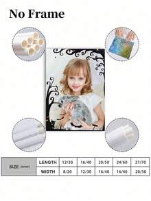 Customizable Canvas Poster, Personalized Poster, Customize Your No-Makeup Face Photo, Share Your Cherished Memories And Precious Moments, Perfect Gift For Family And Friends, Wall Decor, Halloween Home Decor, Halloween Room Decor - Black - View 6