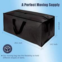 Entrega local Paquete de 8 cajas de almacenamiento y transporte grandes y resistentes con cremalleras y asas de transporte - resistentes al agua, plegables para ahorrar espacio, alternativa a las cajas de mudanza (semi transparente) - Negro - Ver 2