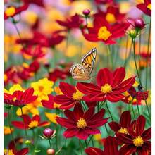 500 Pieces Dwarf Coreopsis Plains Wildflower Seeds For Outdoor Planting - Perennial Coreopsis Tinctoria Plants Bloom Garden Home Non-GMO Heirloom Easy Plant