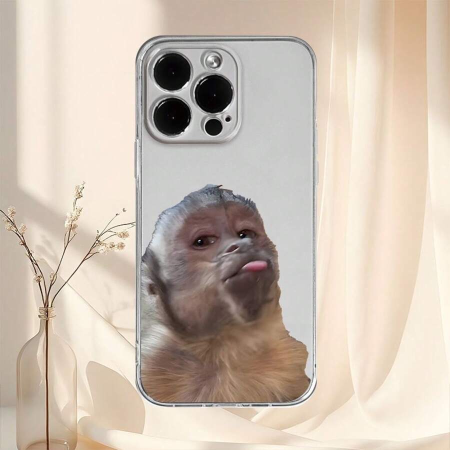 This Phone Case Features A Monkey Pattern And Is Made Of Uv-Resistant, Shockproof TPU Material. It Is Transparent And Offers Comprehensive 360-Degree Protection. This Case Makes An Excellent Gift For Both Boys And Girls, Compatible With Various  Models Including 16, 15, 14, 13, 12, 11, And