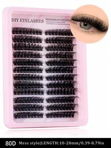 216/192片装 C型卷翘睫毛嫁接托盘，混合长度仿貂毛睫毛簇，适用于DIY睫毛嫁接 - C - 查看 13