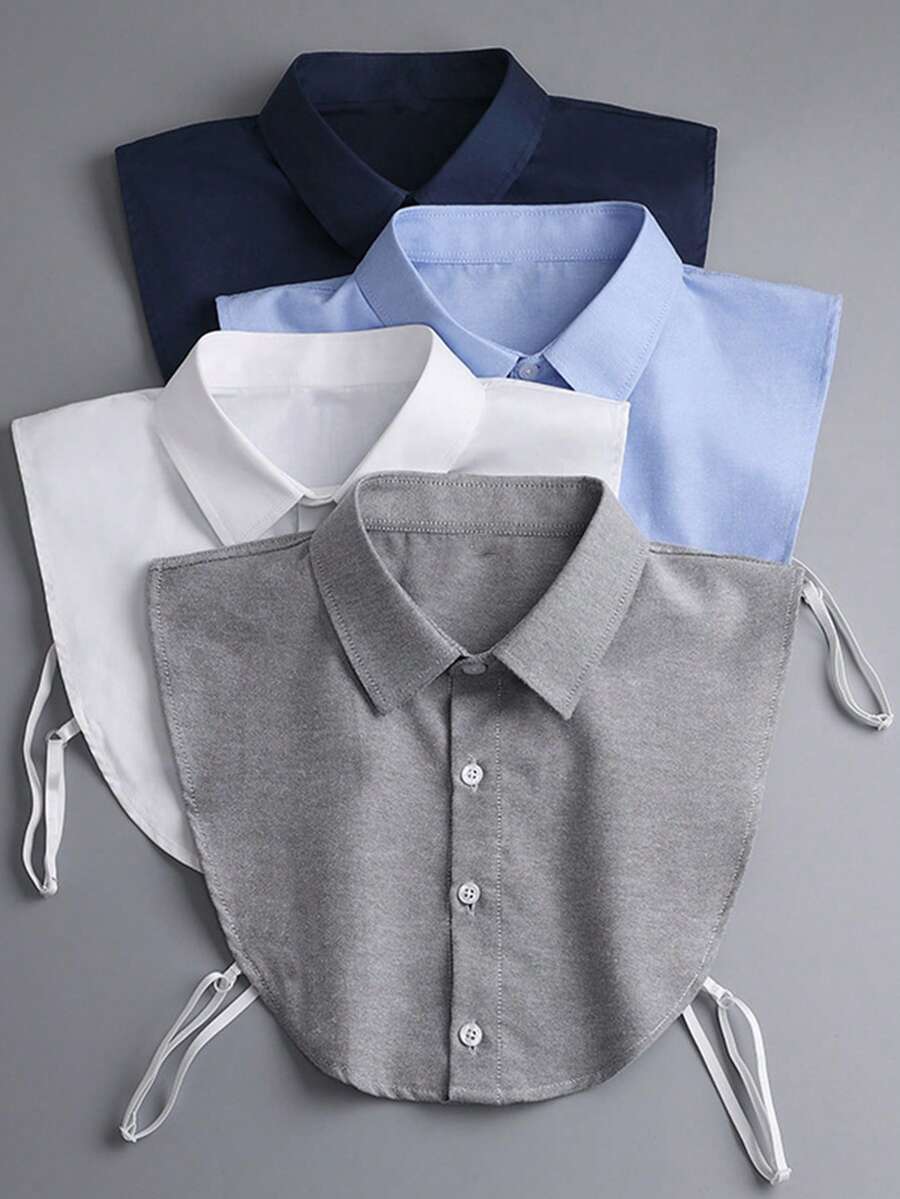 1pc Men's Multi-Color Cotton Detachable Pointed Collar - Handmade Fake Collar - View 1