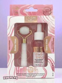 EverlyX Set de cuidado facial Premium con sérum y rodillo de jade - Fórmula con colágeno, vitamina C y niacinamida para una piel luminosa y reafirmada - Ideal para mejorar la elasticidad y reducir signos de fatiga - ✅ Entrega 24/72h a España (península)