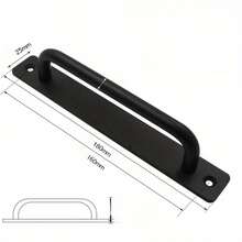 4pcs Black Aluminum Alloy Sliding Door Handles With Backplates, Maintenance-Free Hardware, Suitable For Barn Doors, Wardrobes, Hotels, Indoor Bathrooms And Entrances - Rust-Resistant Door Handles - Multicolor - View 9