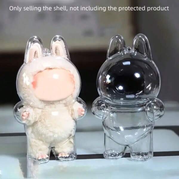 Protective Case, Dustproof Shell, 1 Doll Monster Series Acrylic Transparent Protector, Clear Plastic Dust Bag Pendant Accessory, Storage Box For Collectible Figures (Doll Not Included)