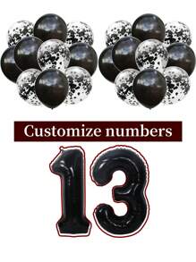 بالونات لاتكس مخصصة باللونين الأسود والأزرق 32 بوصة مع بريق، مناسبة لعيد الميلاد، الزفاف، عرض الأطفال، عيد الحب، حفلة العزوبية، موضوع الطيران، حفل عيد الميلاد ، خطوبة العروس، ديكور عيد ميلاد، ذكرى سنوية، رأس السنة الجديدة، عارض الأطفال ، التخرج، الخطوبة، تزيين حفلات الزفاف