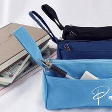 1pc Customized Personalized Pencil Case, Customized Text, Letter Combination Pencil Case, Father's Day Gift, School Supplies, Pencil Case With Zipper, Father's Gift, Final Gift, Student Gift, Large-Capacity Stationery Bag, Student Pencil Case, Unisex, Back-To-School Gift, Personalized Pencil Case, Multifunctional, Waterproof, Decorative, Reusable, Colorful, Retro, Cute, Modern, - Multicolor - View 6