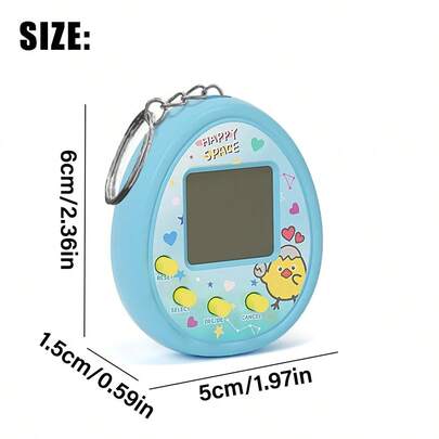 1pc Children Mini Handheld Virtual Electronic Pet, Game Console Black & White Screen Keychain Backpack Pendant Decoration Virtual Pet Gift (Battery Included), 126 Virtual Pets Optional, Kindergarten/School Party Gifts, Reward Small Gifts, Halloween/Christmas/Birthday Gifts, Kids/Boys & Girls/Student