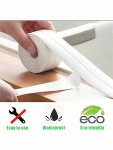 1 Roll Of Waterproof White PVC Self-Adhesive Tape -Perfect For Bathroom, Sink & Kitchen -Super Strong Stickiness! Home Bathroom Decor Summer Back To School - trắng - Xem 9