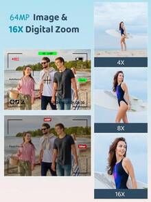 Retro Digital Camera 32GB HD 1080P 44MP 2.4'' LCD Display Screen 16X Zoom Anti-Shake, Listen Music/Play Games, With 32GB Card, Rechargeable Mini Camcorder For Beginners, Ideal Gift For Birthday - 黑色 - 查看 3
