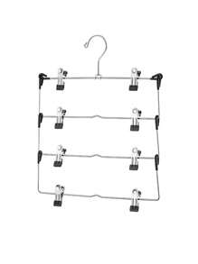6-Tier Metal Skirt & Pants Hanger With Clips,Multi-Functional Space Saving Closet Organizer For Women/Men, Foldable Storage For Skirts, Jeans, Trousers, Scarves ,Heavy Duty Wardrobe Hanger For Home, Dorm, Travel, Perfect For Christmas, New Year Gifts