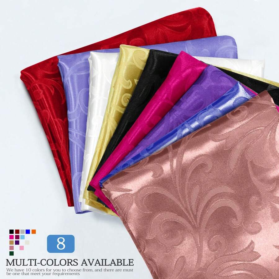 Damask Jacquard Satin Fabric By The Yard, 60 Inch Wide Rose Gold Satin Fabric Shiny Cloth Fabric, Silky Brocade Fabric For Bridal Dress, Wedding Decorations, Crafts, Sewing, Draping ( 1 Yard)