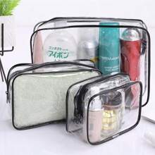 3pcs Multi-Functional Portable Outdoor Travel Transparent Waterproof Wash Bag For Storage. It Can Be Used As A Wash Bag. Cosmetic Bag And Stationery Bag Are Suitable For A Wide Range Of Uses. 3 Size (Medium, Medium And Small)