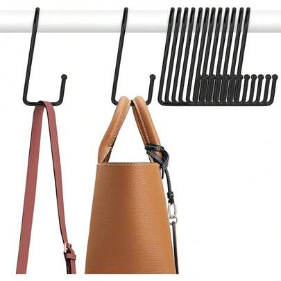 ZEDODIER 15 Pack Purse Hanger Closet, Bag Organizer Purse Hooks Closet, Keeping Purses Visible And In Good Condition, Metal Hanging Backpack Holder Rack, Black