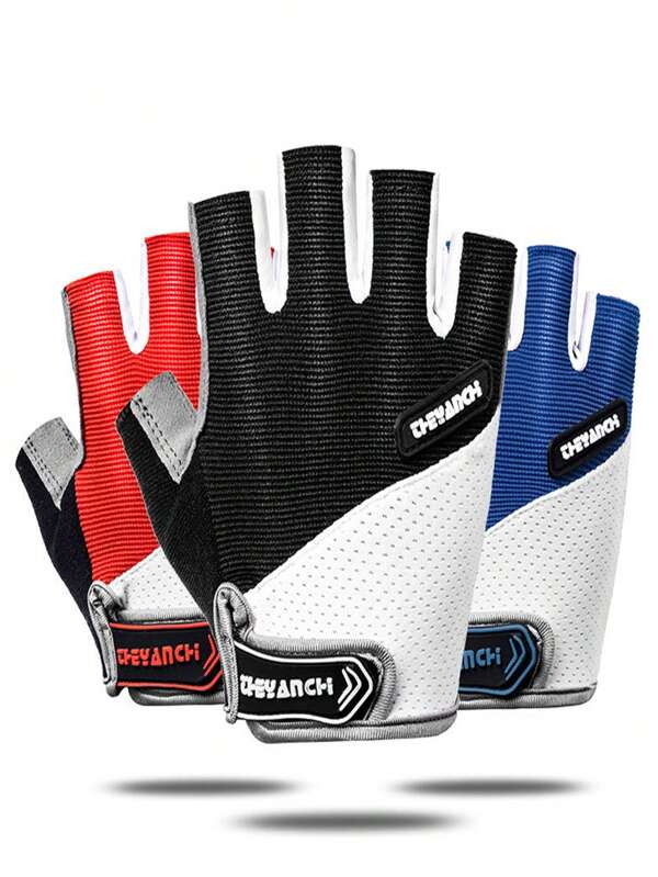 1 paire de gants de vélo pour hommes et femmes. Gants de cyclisme pour VTT, respirants et bien ajustés. Demi-doigts avec des coussinets antidérapants et amortissants pour le cyclisme et les sports