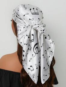 1pc Bohemian Paisley Print 35.4 Inch Square Scarf, Versatile Bandana For Women To Use As Headband, Hair Wrap, Shawl, Suitable For Casual & Street Style, Outdoor UV Protection - Black - View 6