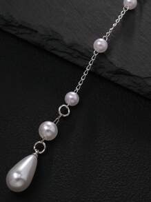 1pc Women's Sexy Pearl Back Chain, Beach Ocean Style Fashion Body Jewelry Chain