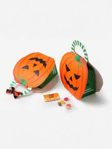 2 Stücke kreative Halloween Geschenkboxen, Geister & Kürbis Verpackungstüten, Süßigkeiten Boxen