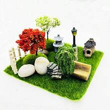 Cayway 26 PCS Outdoor Fairy Garden Miniatures Mini Zen Garden Accessories Artificial Grass Model Trees Terrarium Ornaments Dollhouse Supplies Bonsai Decorative Craft Tools Kit - as pic - View 6
