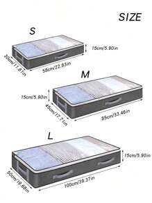 1 件可折叠床下储物袋，带透明窗口，大容量收纳容器，加固手柄，拉链开合，无纺布用于毯子、床上用品 - 有多种尺寸可供选择