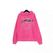 Conjunto de sudadera con capucha con estampado de araña de estilo hip hop Y2K con cremallera para hombre, sudaderas a juego para parejas - Sudadera rosa - Ver 1